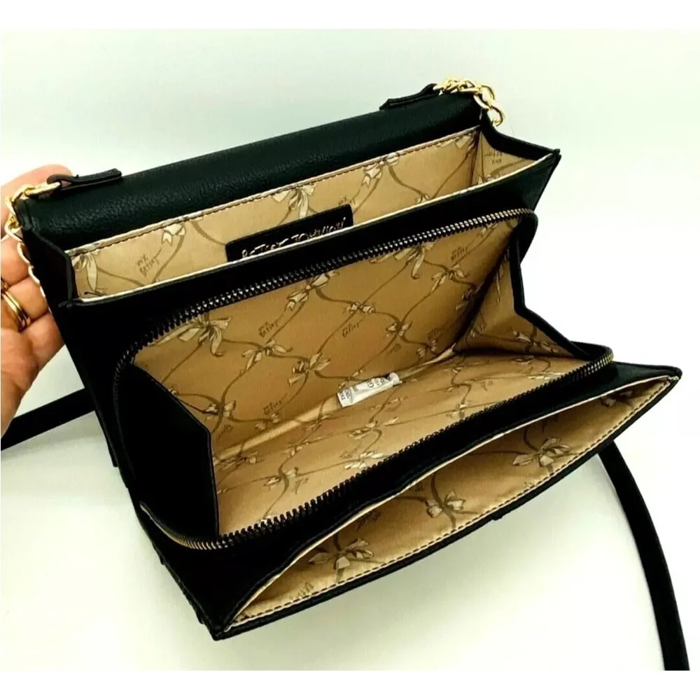 NWT BETSEY JOHNSON Crossbody Leopard bow Wallet Purse $68